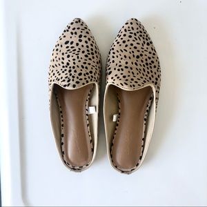 Leopard print flats slides mules
